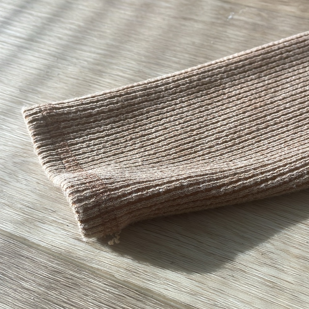 Tan/Orange Long Sleeve Ribbed Top - Picture 4 of 5